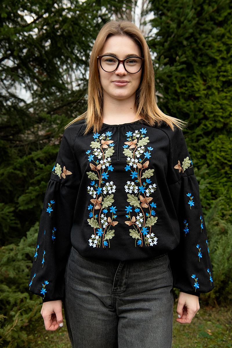 Вышиванка женская, черная 301060193-002