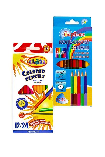 Олівці кольорові, 12/24 кольорів 22058