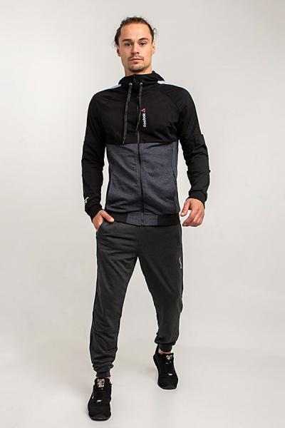 Спортивный костюм мужской, антрацит + черный 512050