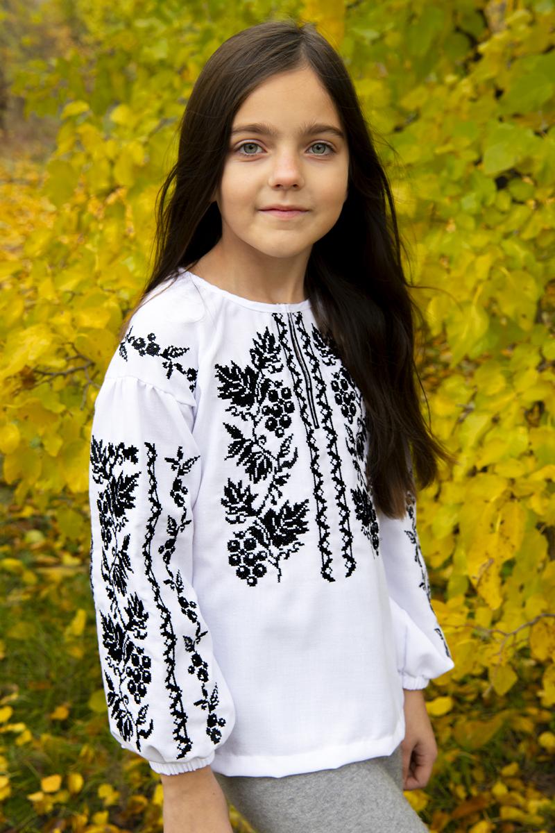 Вышиванка для девочек, белая 010429193-001