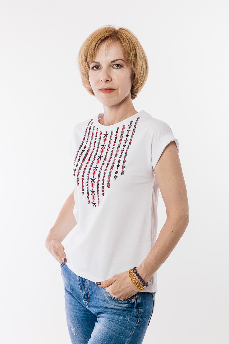 Вишиванка-футболка жіноча, біла 302004111-001