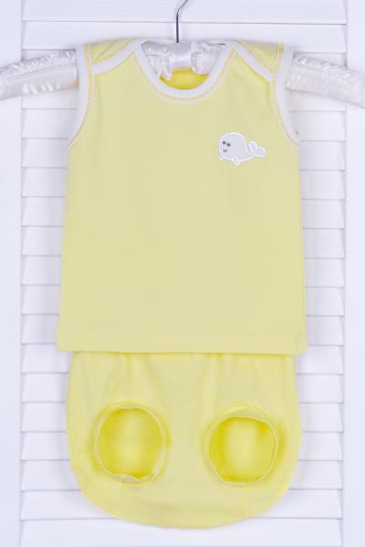 Комплект детский с вышивкой, лимонный 120077111-013