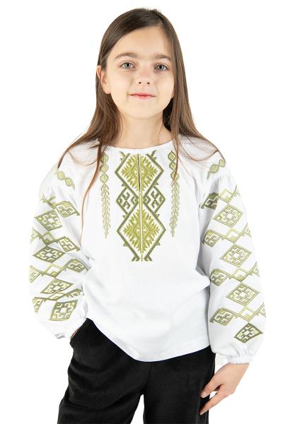 Вышиванка для девочек, белая 010438193-001