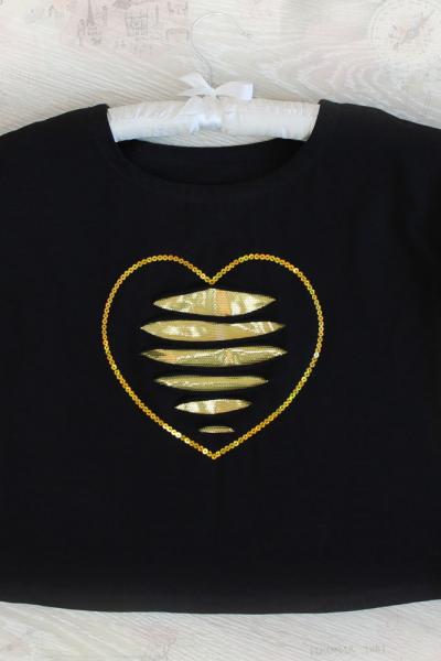 Блуза подростковая, черная с золотом 300989111-207