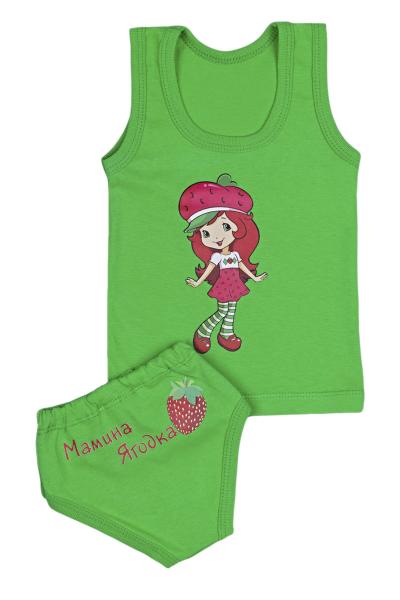 Подивитись Комплект для дівчаток труси + майка, салатовий 120154104-028 Комплект для дівчаток труси + майка, салатовий 120154104-028