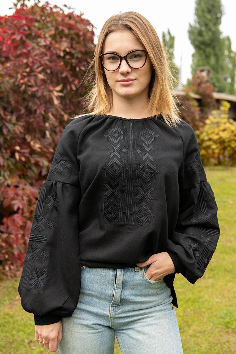Вишиванка жіноча, чорна 301058193-002