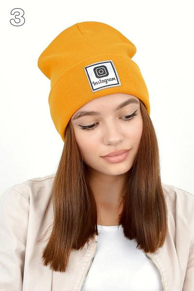 Шапка Instagram/Tik-Tok, гірчична 041016-032