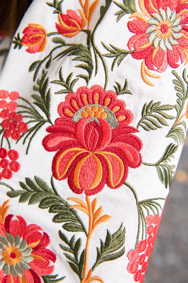 Вишиванка для дівчаток, молочна 010431193-035