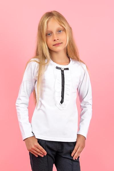 Блуза детская, белая с черным 010093111-222