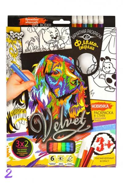 Набір оксамитових розмальовок фломастерами КОККЕР СПАНІЕЛЬ, 858865900-002