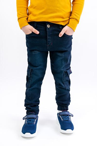 Джинсы для мальчика с карманами, темно-синие 030541271-040