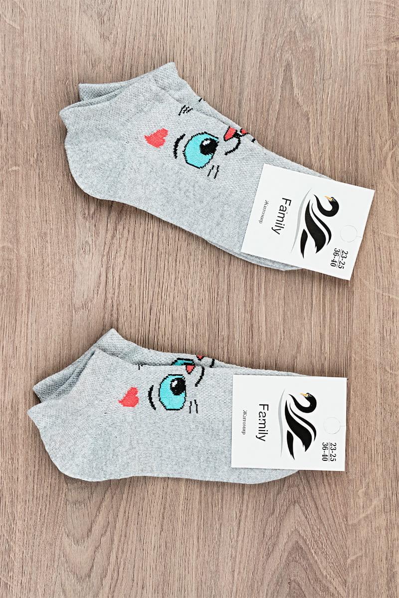 Шкарпетки жіночі укорочені, сірий меланж 602009113-027