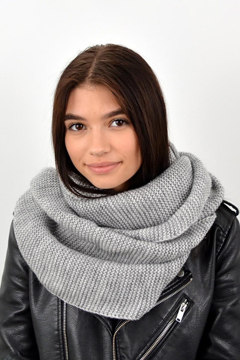 Снуд-шарф жіночий, сірий 043200200-023