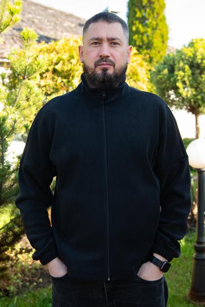 Флисовая кофта мужская, черная 480924903-002