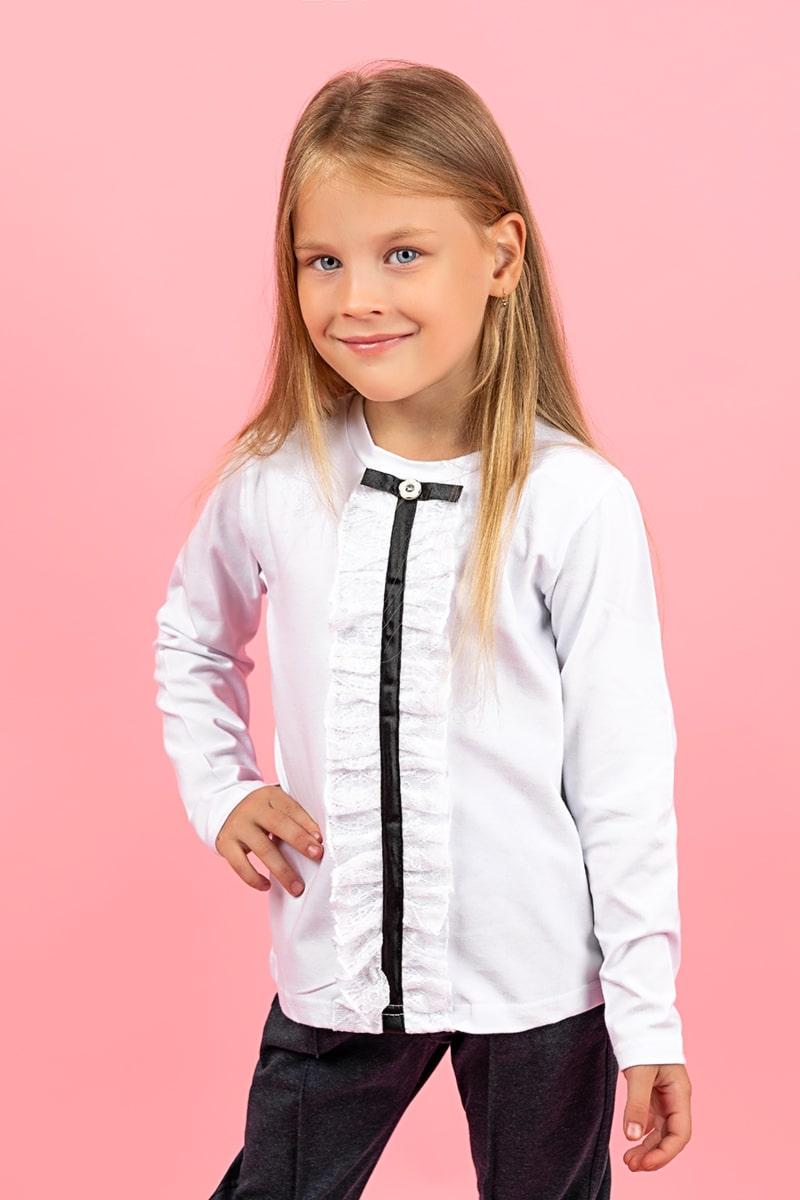Блуза дитяча, біла з чорним 010092111-222