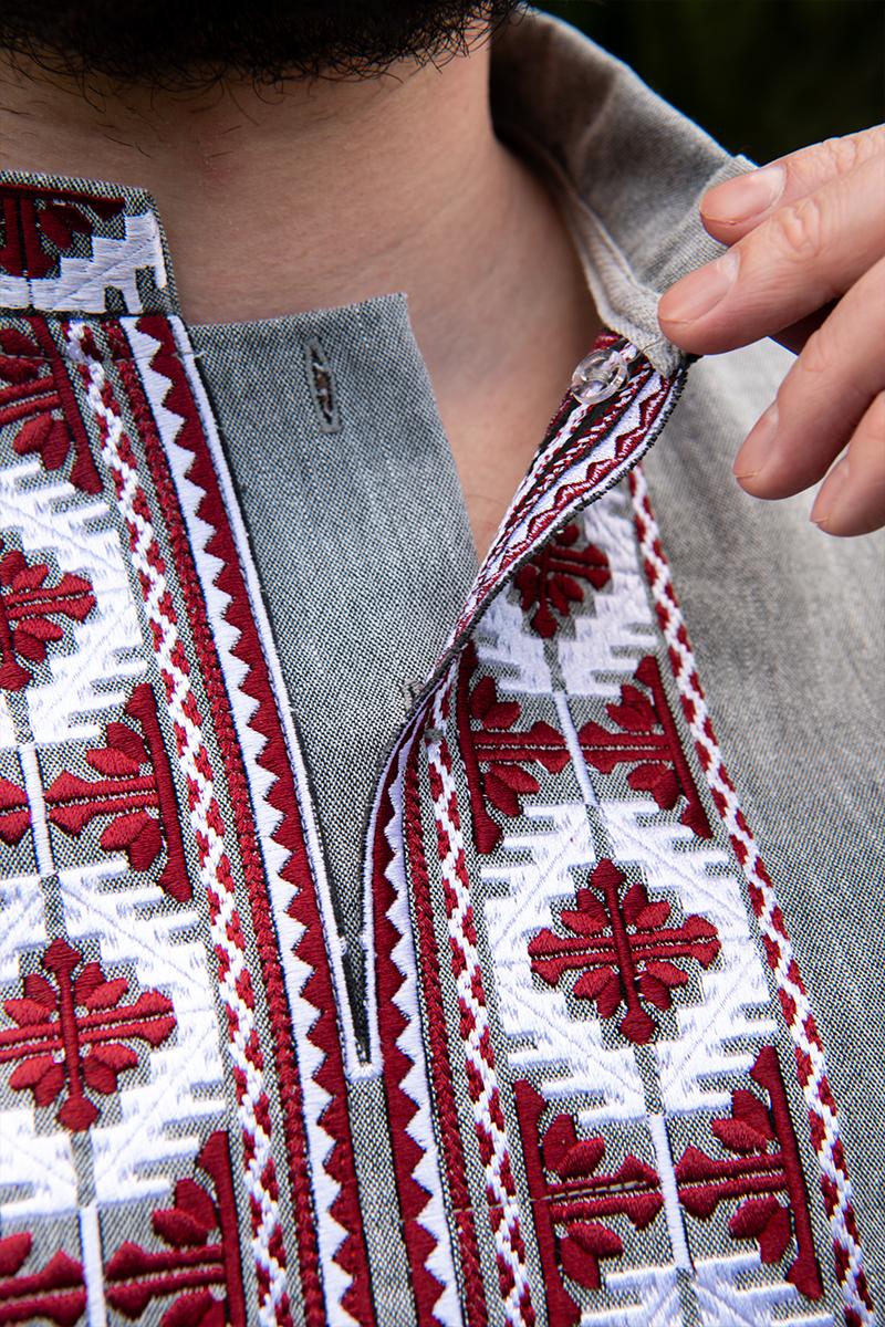 Вишиванка чоловіча, сіра 470148195-023