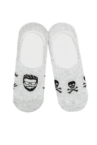 Носки следы мужские Черепа , серый меланж 19260-027