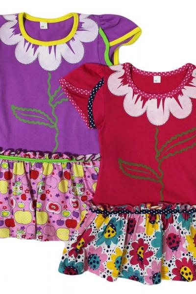 Сукня дитяча для дівчаток з шовкографією, асорті 180354105-000