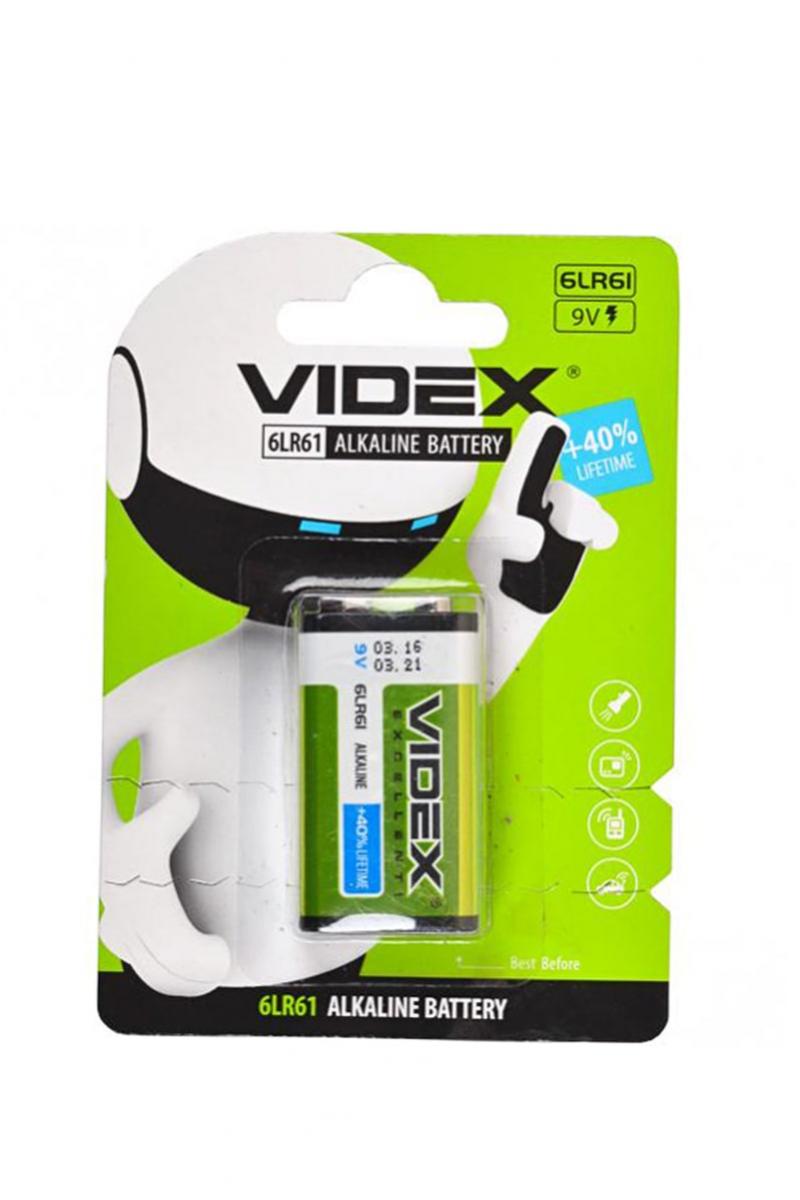 Батарейка крона Videx Alkaline, 1шт 808980900
