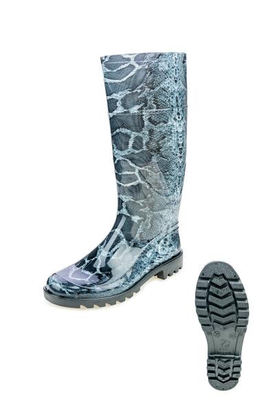 Чоботи гумові жіночі Пітон, сірі 702562320-023