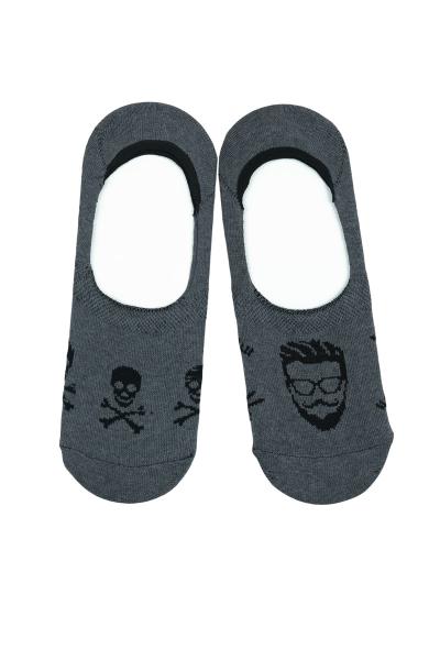 Носки следы мужские Черепа, серые 19260-023