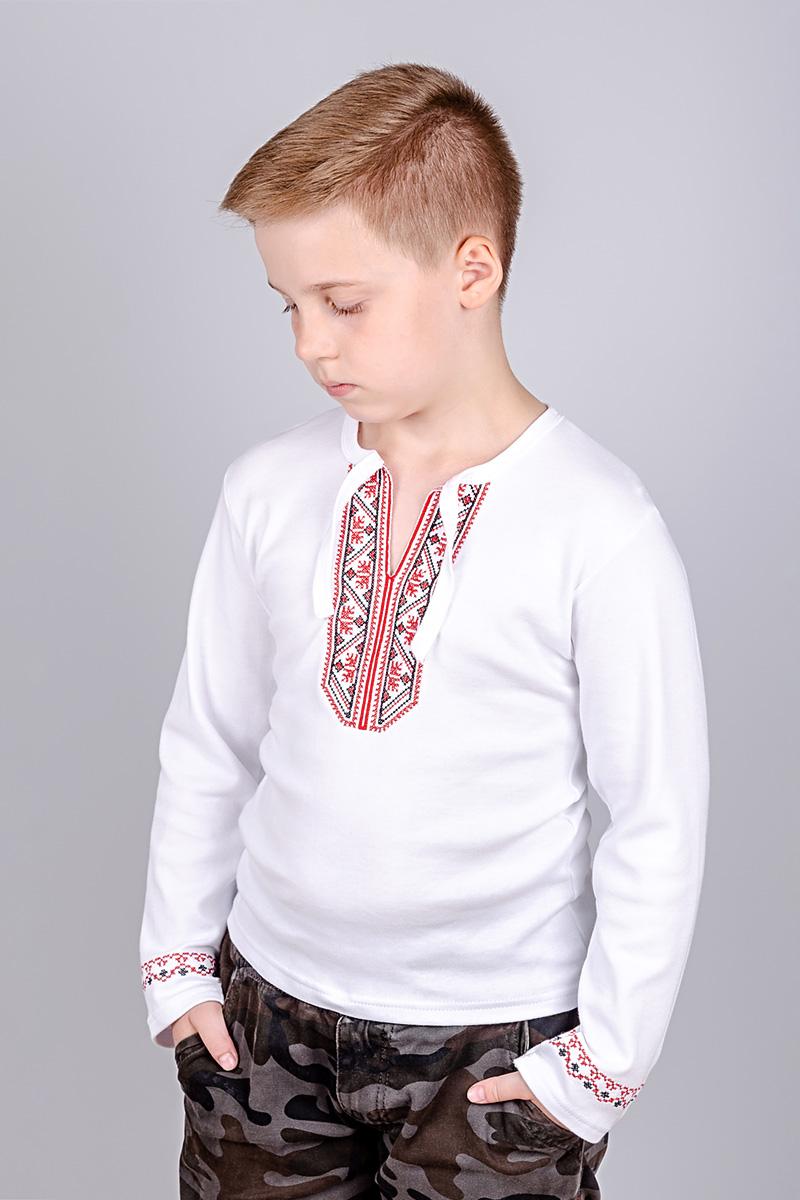 Вышиванка для мальчиков, белая с красной вышивкой 210478303-198