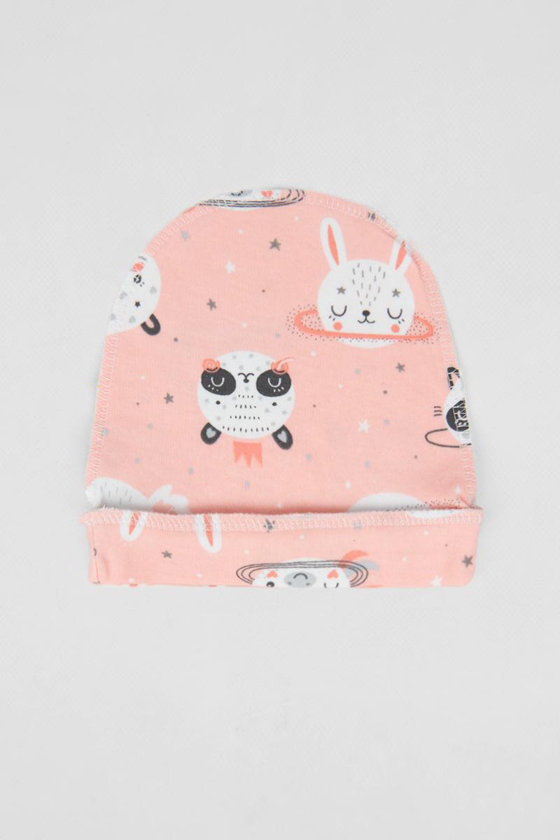 Шапочка для новорожденных, розовая 040104305-005