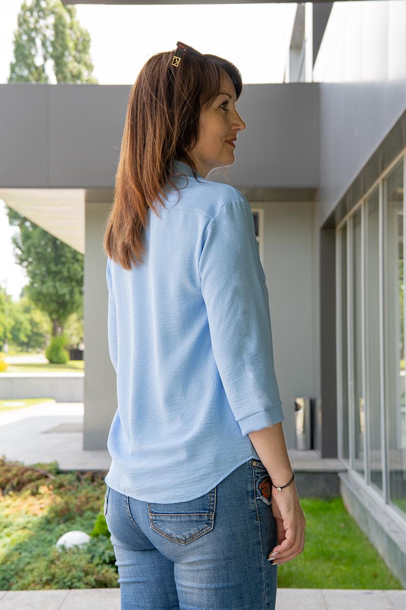 Блуза жіноча, блакитна 301018300-016
