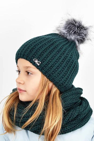Шапка и снуд детские, зеленый 043338023-043
