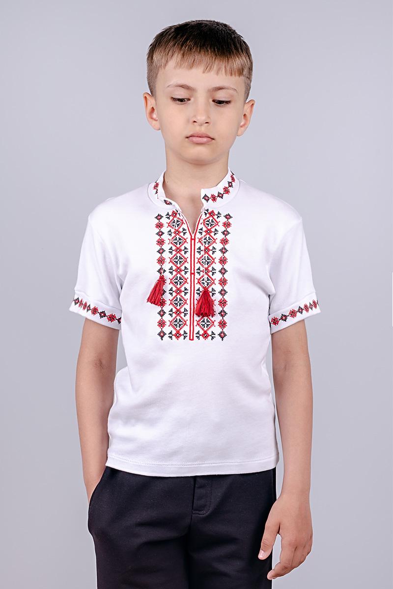 Вышиванка для мальчика, белая с красной вышивкой 210475303-198