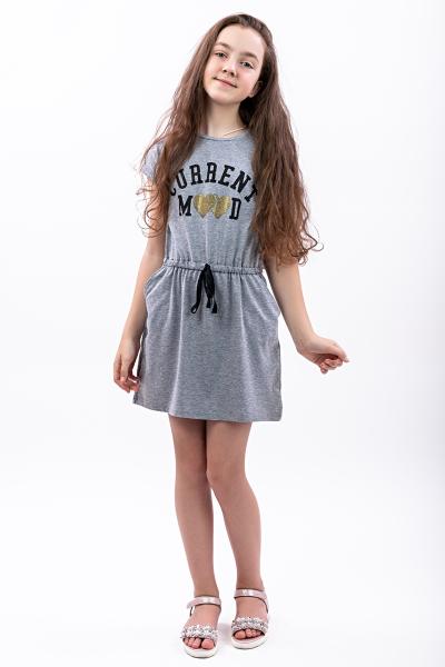 Платье MOOD для девочек подростков, серый меланж 180663111-027