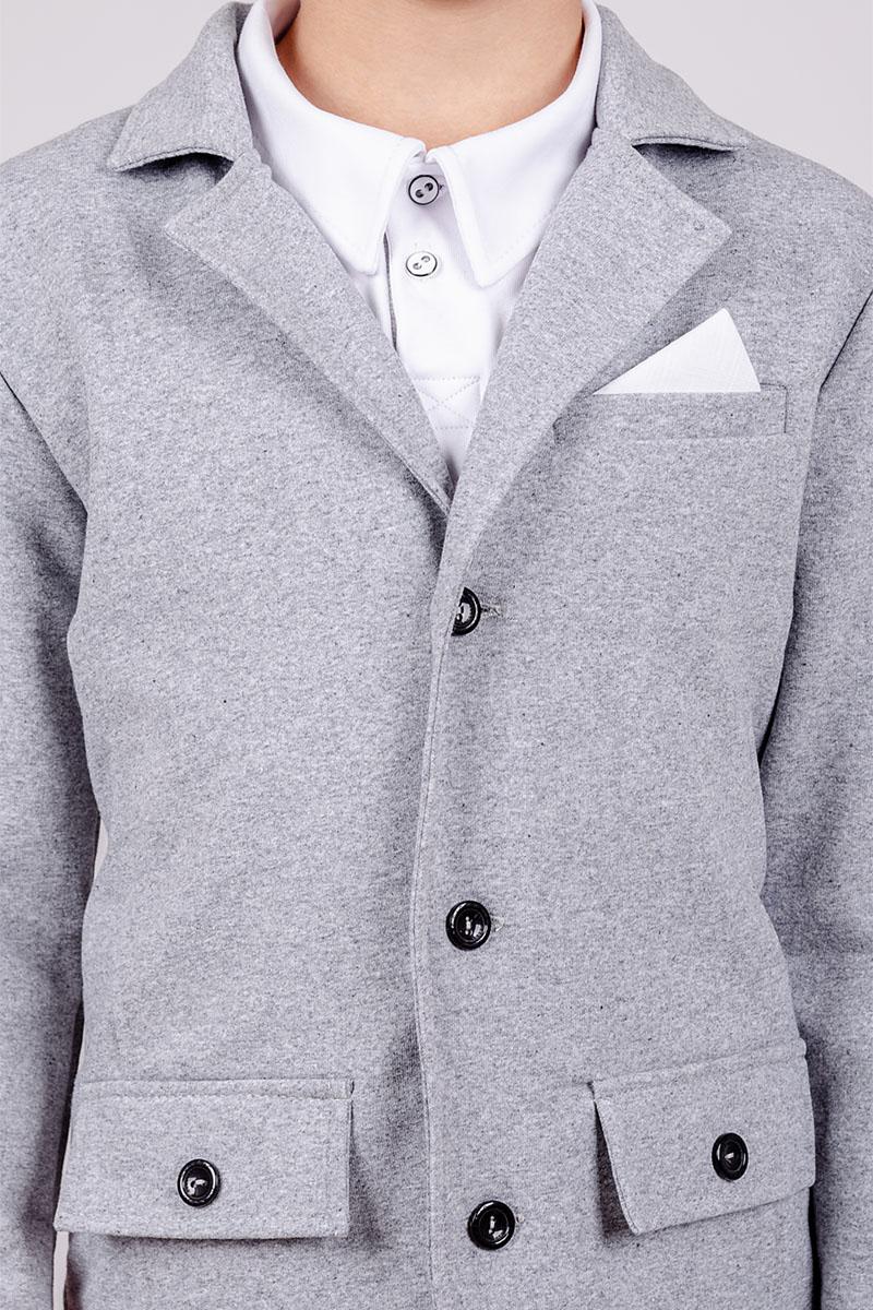 Пиджак для мальчиков, серый меланж 050269170-027