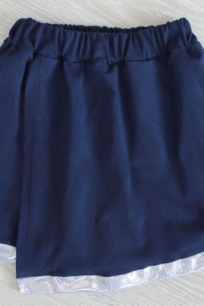 Юбка-шорты, синяя с серебром 030340111-213