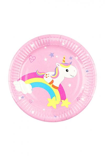 Тарелки бумажные, Единорог на радуге 950615