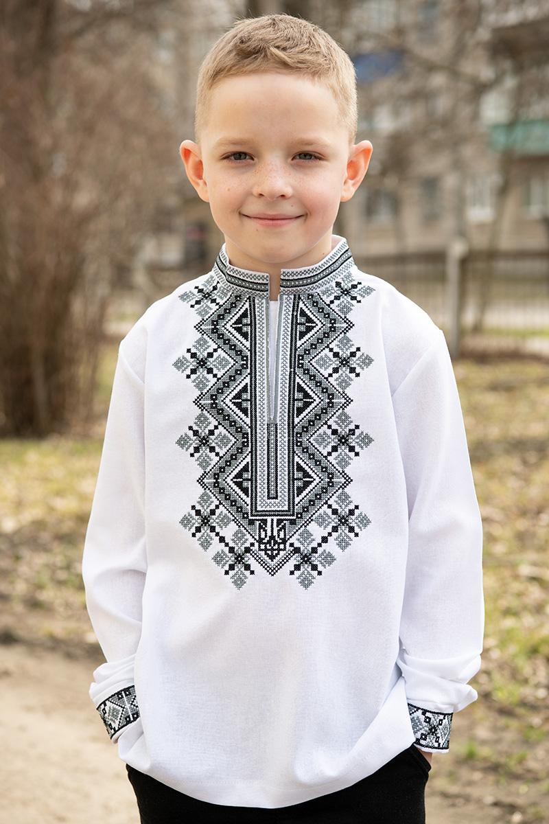 Вишиванка для хлопчиків, біла 210529193-001