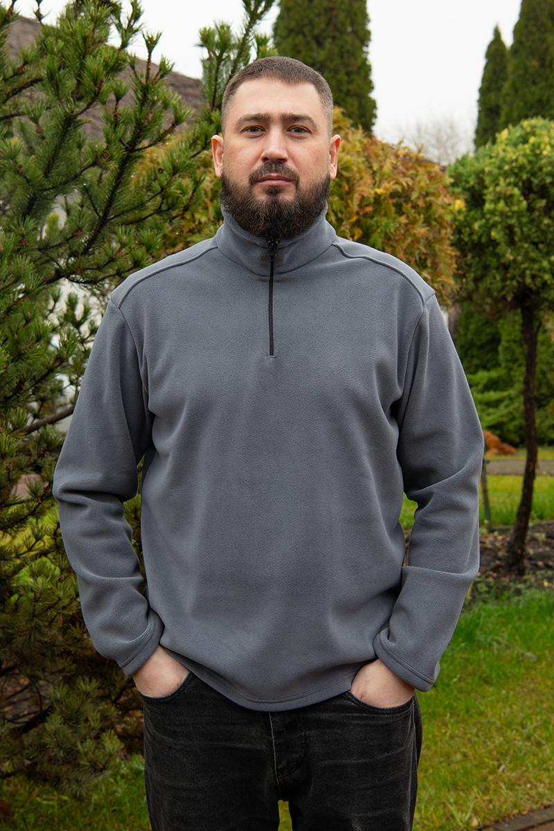 Флисовая кофта мужская, серая 480925903-023