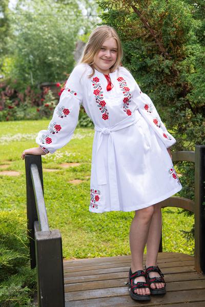Платье для девочек, белое 180687193-001