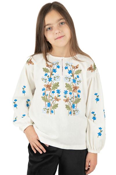 Вишиванка для дівчаток, молочна 010437193-035