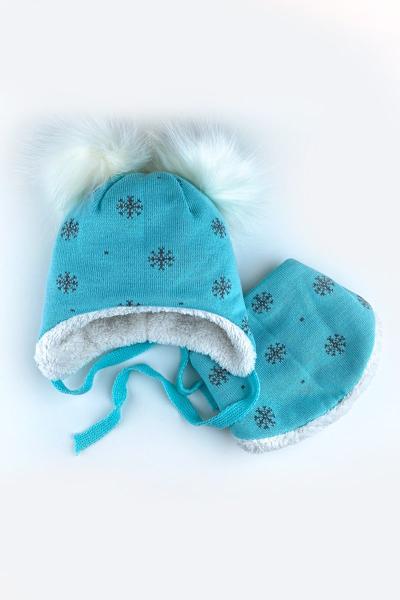 Шапка и хомут зимние, ментоловый 042262500-037