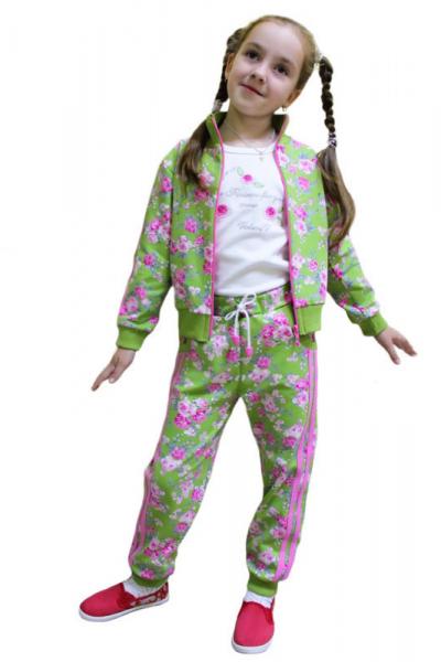 Куртка-бомбер дитяча, ківі з трояндами 050063209-077