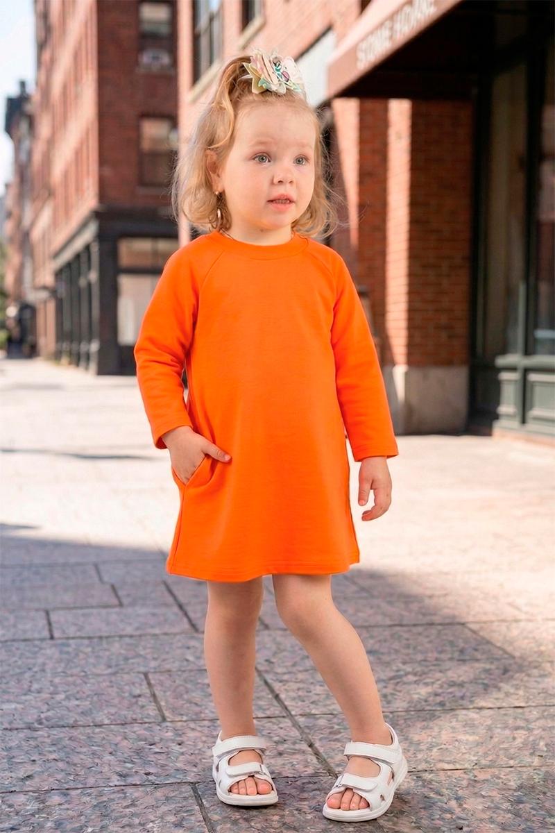 Платье для девочки, оранжевое 100250170-014
