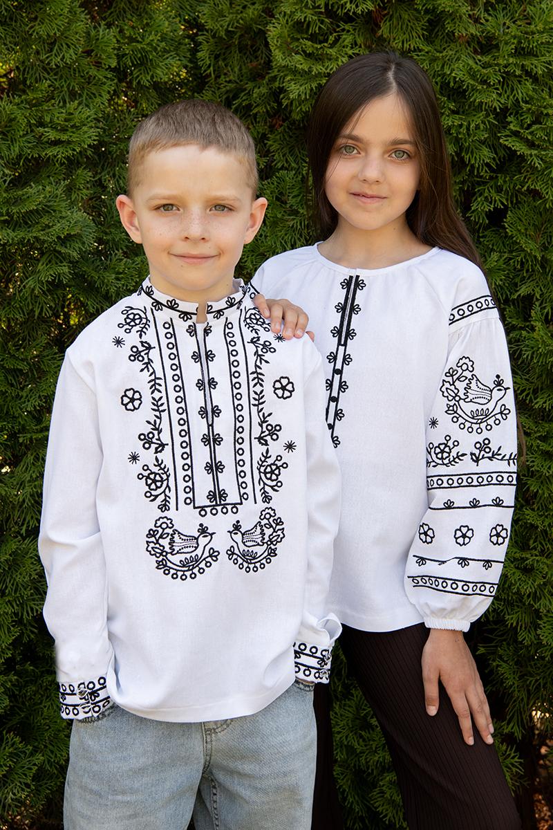 Вишиванка для хлопчиків, біла 210530193-001