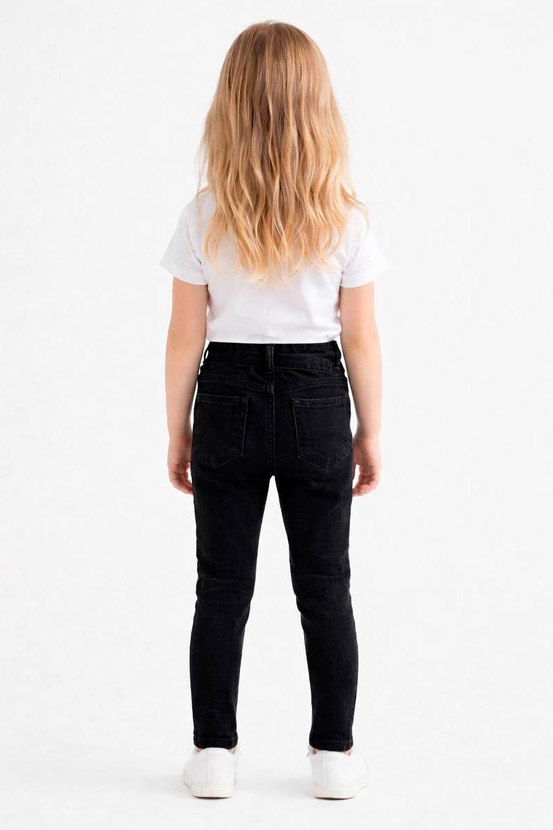 Джеггинсы для девочки, черные 030472143-002