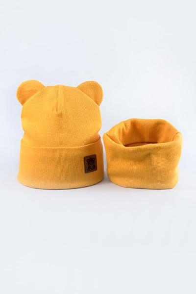 Шапка и хомут детский, горчичный 042080700-032