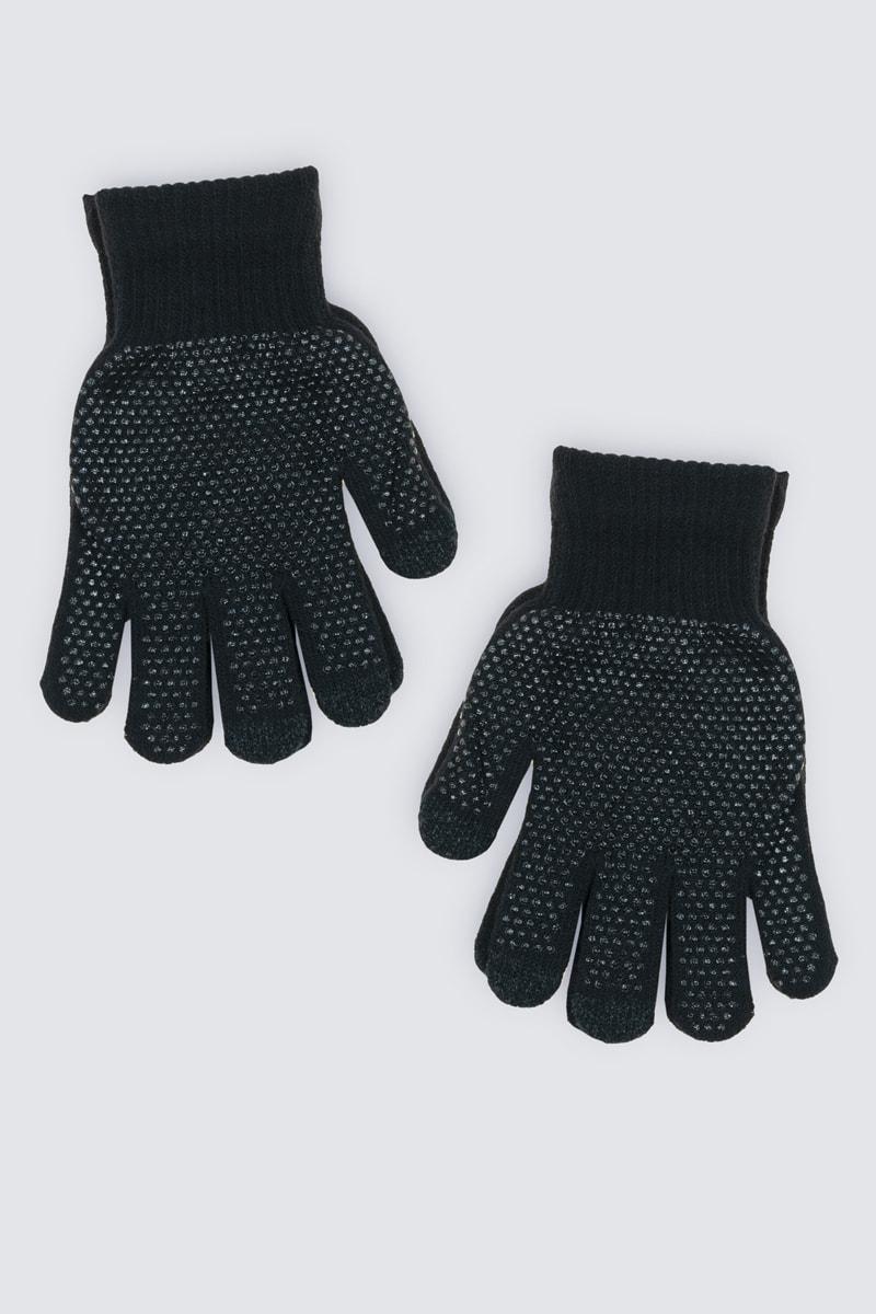 Підліткові рукавички ефект TOUCH, чорні R156