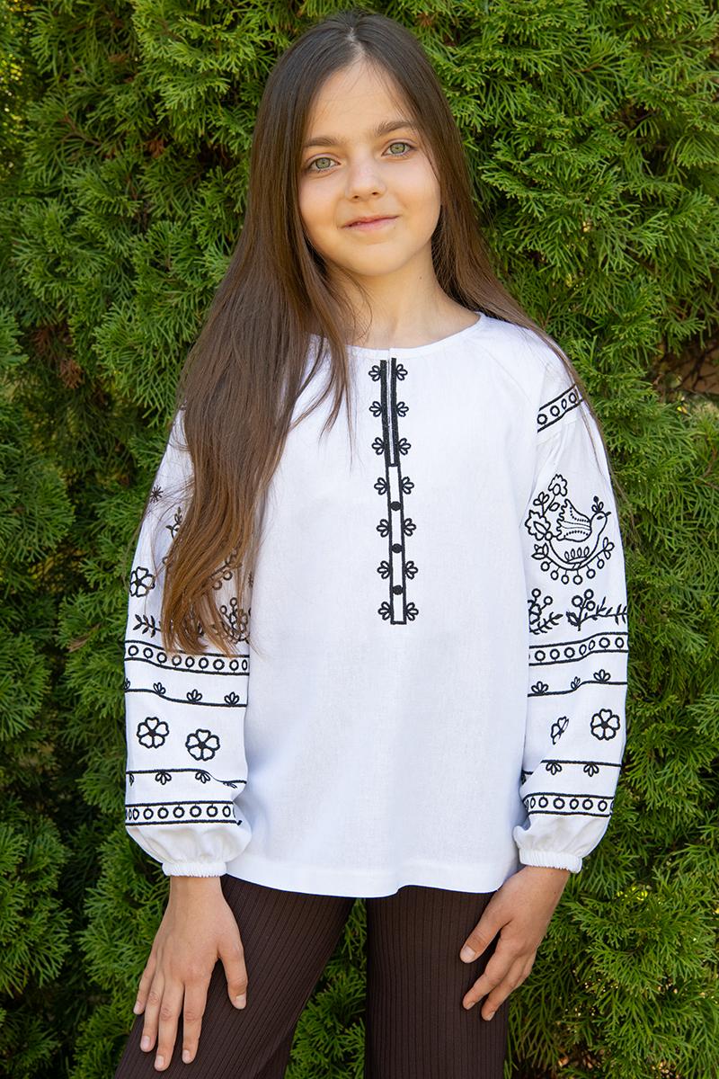 Вишиванка для дівчаток, біла 010447193-001