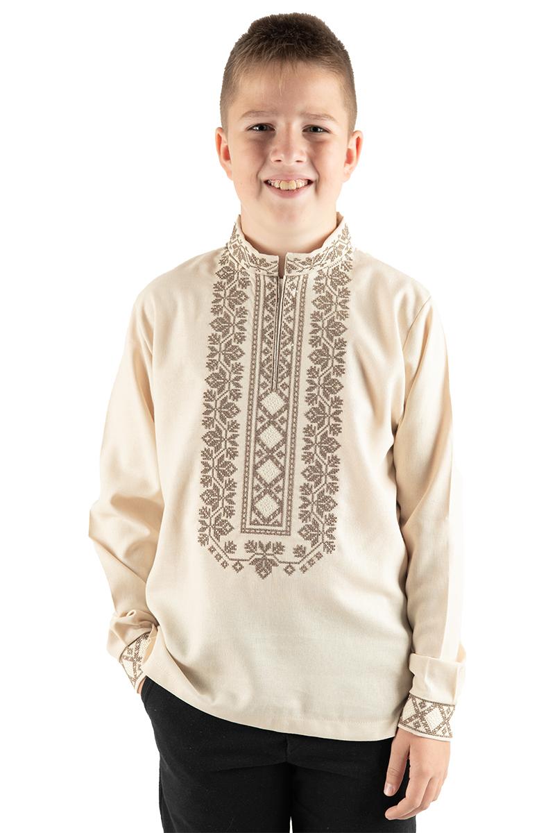 Вишиванка для хлопчиків, світло-бежева 210520193-045