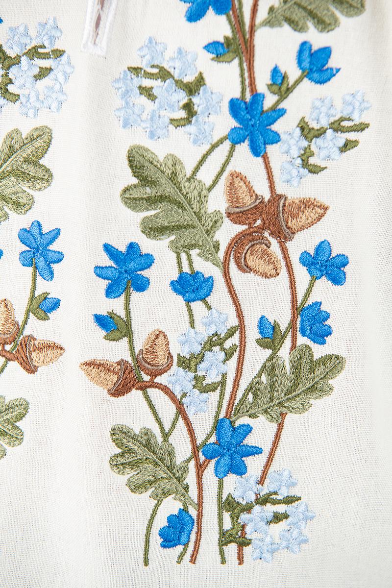 Вышиванка для девочек, молочная 010437193-035