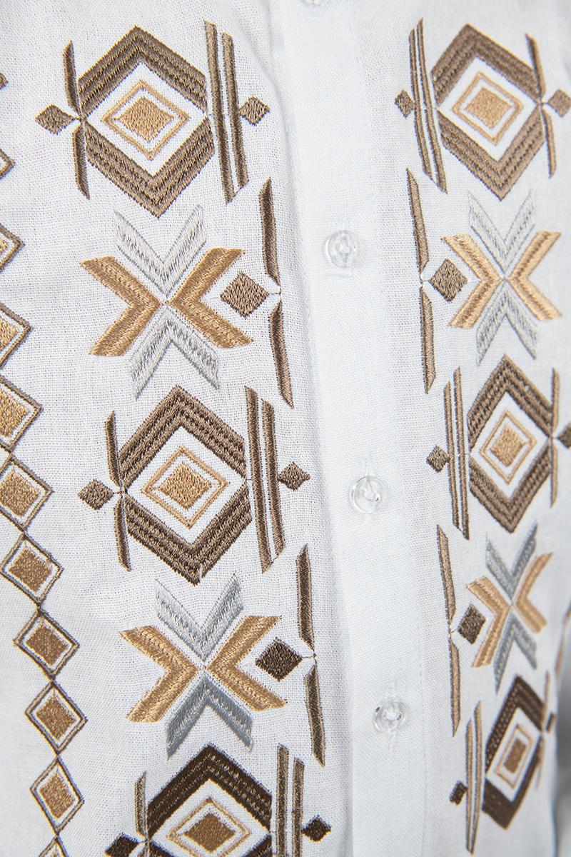 Рубашка-вышиванка для мальчиков, белая 210526193-001