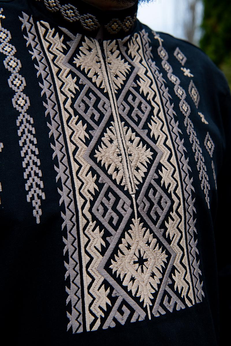 Вышиванка мужская, черная 470152193-002